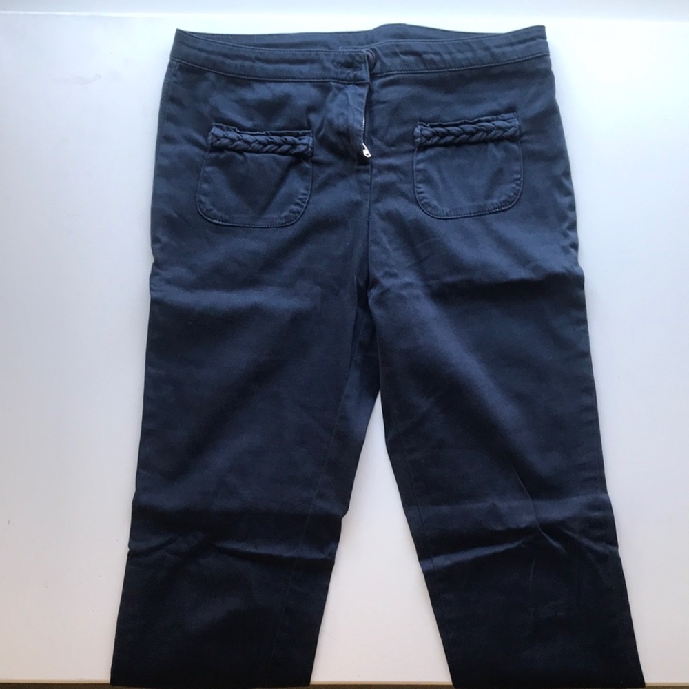 Ella Moss Girls 12 Navy Blue Full Length Pants with Braided Front Pockets